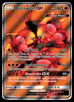 Buzzwole GX (Full Art) 104/111 Crimson Invasion Holo Rare Pokemon Card - Image 1