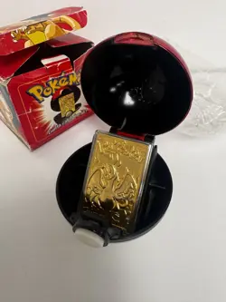 1999 Burger King Pokemon Charizard Gold Plated Card 23K Vintage Rare - Image 1