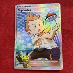 SOPHOCIES TRAINER 146/147 HOLO FULL ART BURNING SHADOWS POKEMON CARD NM - Image 1