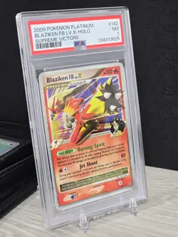 Pokemon Card Platinum Supreme Victors Blaziken FB LV X 2009 Holo 142/147 PSA 7 - Image 1