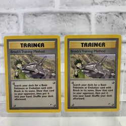 2000 Nintendo Pokemon Gym Heroes Brock's Training Method 106/132 2 Card Lot - Image 1