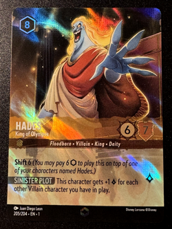 Hades 205/204 The First Chapter Disney Lorcana Card Enchanted Rare Near Mint - Image 1