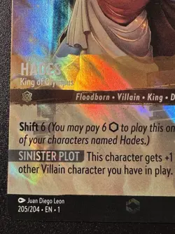 Hades 205/204 The First Chapter Disney Lorcana Card Enchanted Rare Near Mint - Image 5
