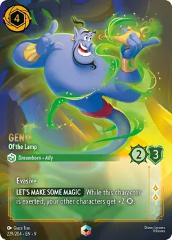 Lightly Played Lorcana Genie - Of the Lamp - 229/204 - Enchanted - Holofoil Fabl - Image 1