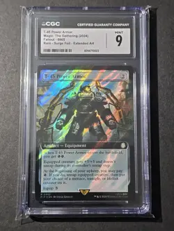 MTG CGC 9 T-45 Power Armor (Extended Art Surge Foil) R 965 UB: Fallout (Low POP) - Image 1