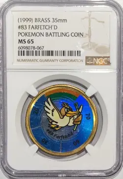 1999 Pokemon Battling Coin FARFETCH'D #83 - NGC MS65 - Image 1