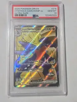 PSA 10 Pokemon TCG Cynthia's Garchomp EX 215/182 Destined Rivals Ultra Rare - Image 1