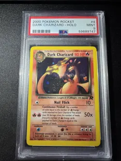 DARK CHARIZARD 2000 POKEMON TEAM ROCKET HOLO RARE 4/82 GRADED PSA 9 MINT - Image 2