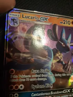 Pokemon TCG 2018 Lucario GX SM100 Ultra Rare Holo Black Star Promo-MP - Image 5