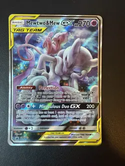 2019 Pokemon TCG SM Black Star Promo #SM191 Full Art Mewtwo & Mew GX - Image 1