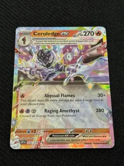 Pokemon TCG Ceruledge EX 036/191 SV08 Surging Sparks Holo Double Rare NM - Image 4