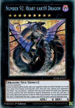 Yugioh Number 92: Heart-eartH Dragon BLMR-EN077 1st Edition Secret Rare NM - Image 1