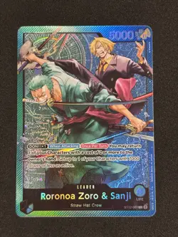 One Piece TCG Starter Deck 12 #ST12-001 Roronoa Zoro & Sanji Foil Leader English - Image 1