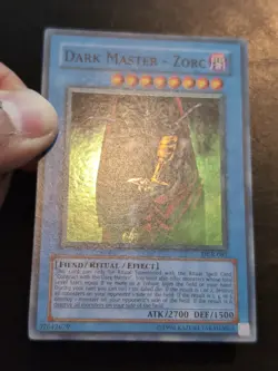 Yu-Gi-Oh SUPER RARE HOLO CARD DARK MASTER ZORC DCR-082 1996 VINTAGE PRINT NM/VLP - Image 2
