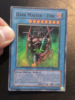 Yu-Gi-Oh SUPER RARE HOLO CARD DARK MASTER ZORC DCR-082 1996 VINTAGE PRINT NM/VLP - Image 3