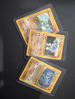 1st Edition Holo Machamp #8, Machoke #34, Machop #57 Pokemon Cards Vintage - Image 2