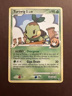 Pokemon Platinum Rising Rivals 2009: Turtwig GL Non-Holo Card #85/111 - LP/NM - Image 1