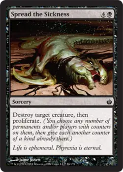 MTG Spread the Sickness - Foil, Mirrodin Besieged, Moderately Played, English - Image 1