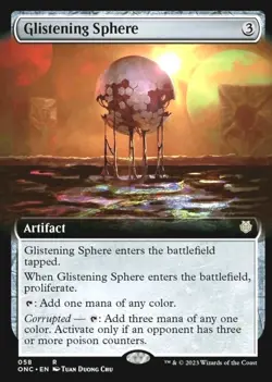 1x MTG Glistening Sphere *Extended Art* Phyrexia AWBO Rare! NM Mint! - Image 1