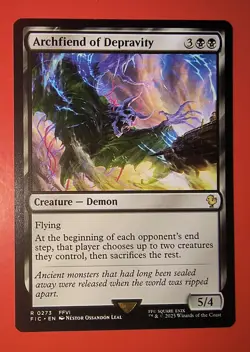 MTG, MAGIC: ARCHFIEND OF DEPRAVITY ,FIC, RARE, 0273 - NM - REGULAR FINISH - Image 1