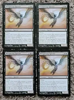 MTG 4x Whispering Specter x4 NM-LP New Phyrexia Magic Playset - Image 1