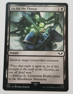 1x Go for the Throat Warhammer 40K Commander Magic the Gathering NM - Image 1