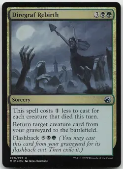 Diregraf Rebirth FOIL Uncommon Innistrad: Midnight Hunt LP MTG - Image 1
