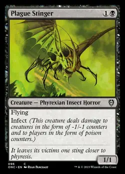 Moderate Play, English MTG Regular Plague Stinger Commander: Phyrexia: All Will - Image 1