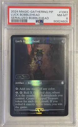 Luck Bobblehead Serial Numbered #246/500 Universes Beyond Fallout Foil PSA 8 - Image 1