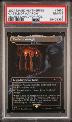 2024 MTG SECRET LAIR MONTY PYTHON DROP FOIL #1680 THE CASTLE OF AAARGH PSA 8 - Image 1