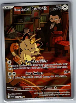 Team Rocket's Meowth - 203/182 SV10: Destined Rivals - Pokemon Card - NM - Image 1