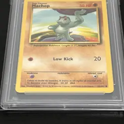 Machop 52/102 Base Set 1999 Unlimited Pokemon PSA 10 Gem Mint - Image 3