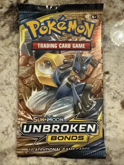 Pokemon TCG Unbroken Bonds Booster Pack Sealed Sun & Moon Reshiram & Charizard - Image 1