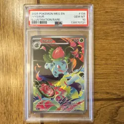 Pokemon Ivysaur Illustration Rare Holo Me01: Mega Evolution 134/132 PSA 10 2025 - Image 1
