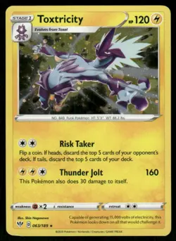 2020 Sword & Shield - Darkness Ablaze Toxtricity Stage 1/Rare Holo #63 - Image 1