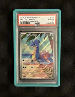 2025 POKEMON DRI EN-DESTINED RIVALS ILLUSTRATION RARE #194 MISTY'S LAPRAS PSA 10 - Image 1