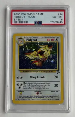 2000 Pokemon Base 2 Pidgeot #14/130 Holo PSA 6 EX-MT - Image 1
