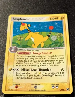 Pokemon EX UNSEEN FORCES - #1/115 Ampharos - ENG - Holo - Near Mint- - Image 3