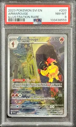 Pokemon TCG Scarlet & Violet Armarouge 203/198 Illustration Rare PSA 8 Nintendo - Image 1