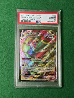PSA 10 Rayquaza VMax Full Art #102/159 Pokemon Crown Zenith FRESH GRADE Gem Mint - Image 1