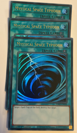 YUGIOH-3x- Mystical Space Typhoon - RA02-EN048 - Ultra Rare - (PLAYSET) - Image 1