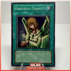 Yugioh! Graceful Charity SDP-040 Super Rare Unlimited Heavy Play/DMG - Image 1