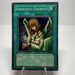 Yugioh! Graceful Charity SDP-040 Super Rare Unlimited Heavy Play/DMG - Image 2
