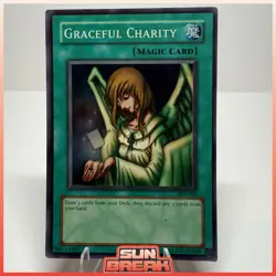 Yugioh! Graceful Charity SDP-040 Super Rare Unlimited Heavy Play/DMG - Image 1