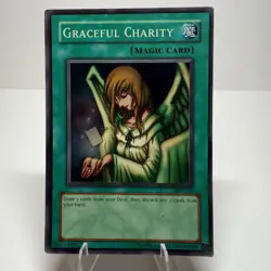 Yugioh! Graceful Charity SDP-040 Super Rare Unlimited Heavy Play/DMG - Image 2