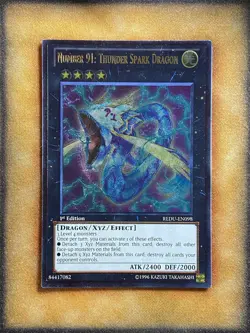 Yugioh Number 91: Thunder Spark Dragon REDU-EN098 Ultimate Rare 1st Ed NM - Image 1