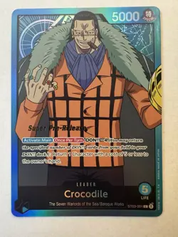 Super Pre Release-Crocodile Leader ST03-001 NM One Piece Promo TCG - Image 1