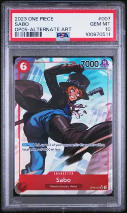 2023 ONE PIECE OP05-AWAKENING OF THE NEW ERA ALTERNATE ART #007 SABO PSA 10 - Image 1