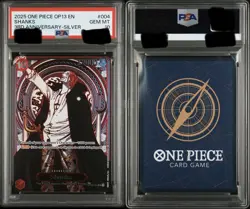 2025 ONE PIECE OP13-CARRYING ON HIS WILL 3RD ANV-SILVER #004 SHANKS PSA 10 - Image 3