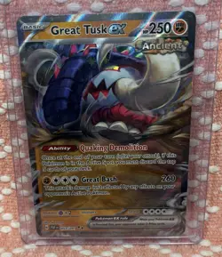 Pokemon Paldean Fates 53/091 Great Tusk EX Holo Foil Card - Image 1